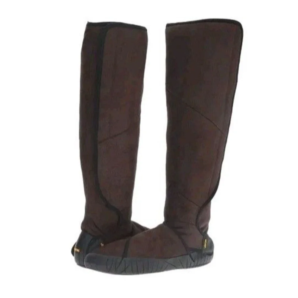 Vibram Furoshiki Shearling High Boots Womens 38-39 US 7-8 Dark Brown Wrap NEW